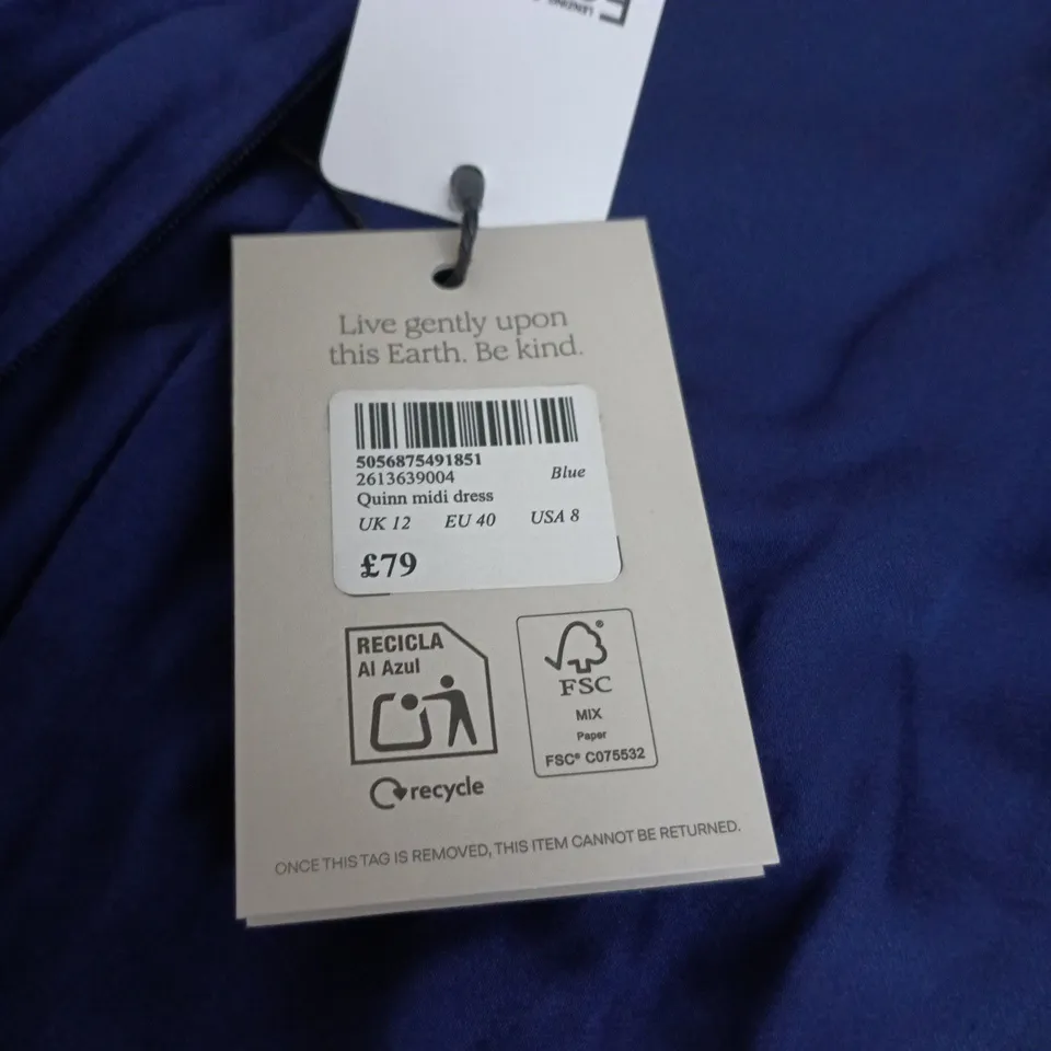NOBODYS CHILD QUINN MIDI DRESS - BLUE, UK 12 (EU 40)
