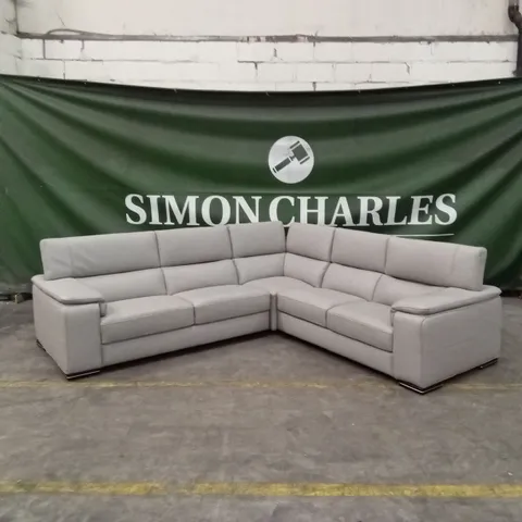 QUALITY DESIGNER ITALIAN MADE MELO LEATHER CORNER SOFA