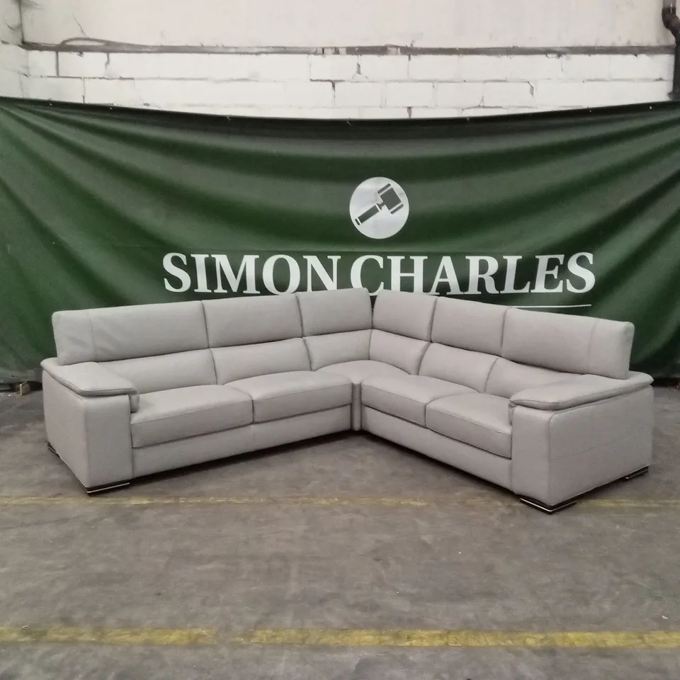 QUALITY DESIGNER ITALIAN MADE MELO LEATHER CORNER SOFA