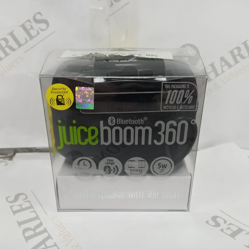 BOXED JUICE BOOM 360 PORTABLE BLUETOOTH SPEAKER 