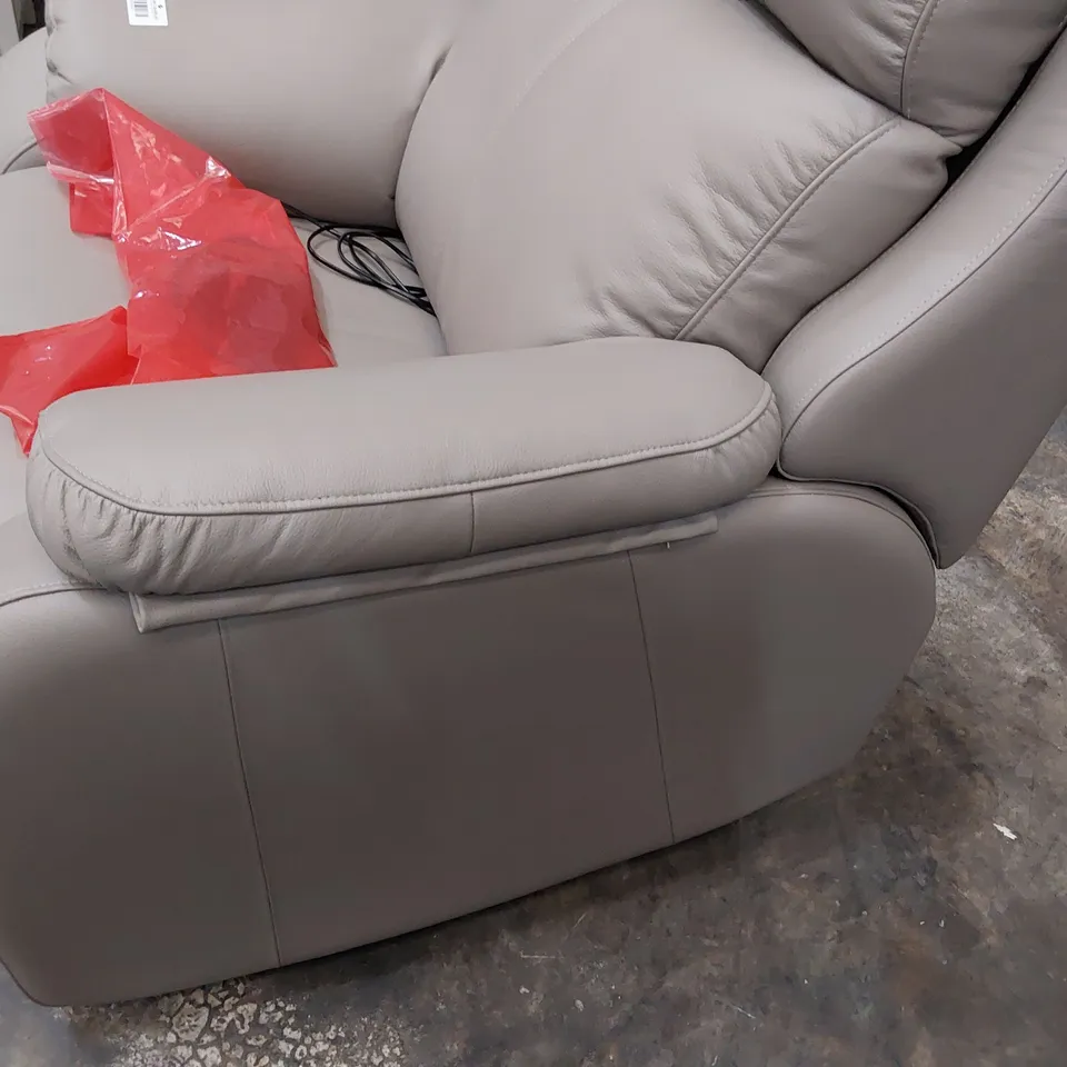 QUALITY BRITISH DESIGNER G PLAN KINGSBURY POWER RECLINING EASY CHAIR OXFORD MUSHROOM LEATHER 