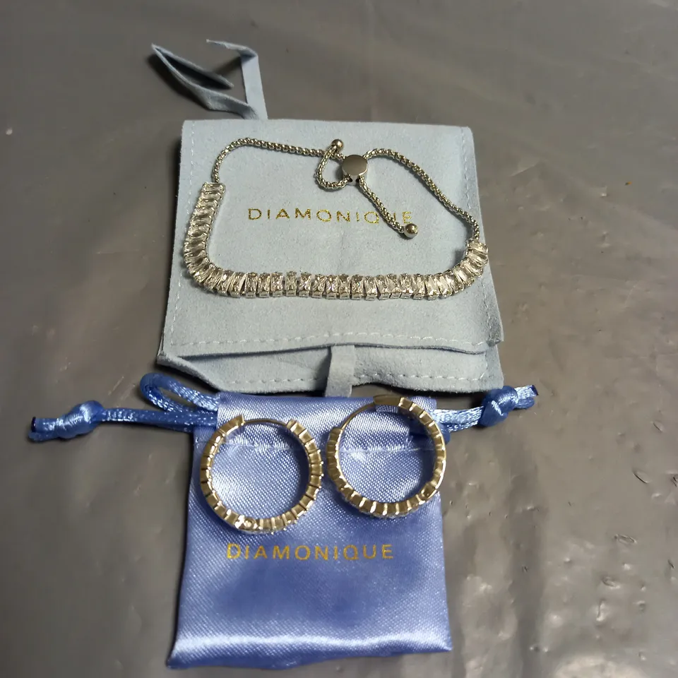 DIAMONIQUE EARRINGS AND BRACELET SET