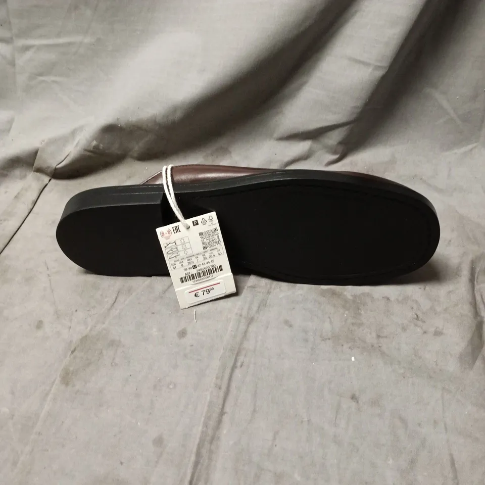 ZARA LEATHER MULE SLIDE – BROWN, WOMEN'S, PAIR SIZE 41