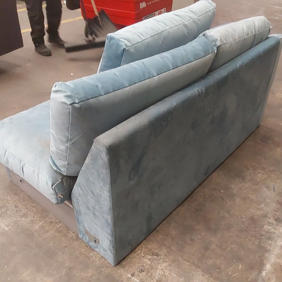 QUALITY DESIGNER BLUE VELVET SOFA SECTION