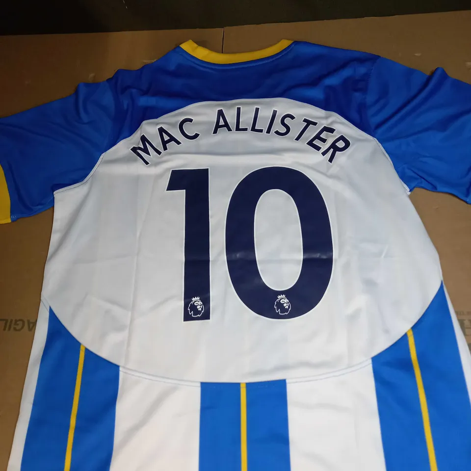 BRIGHTON AND HOVE ALBION HOME SHIRT WITH MAC ALLISTER 10 SIZE M
