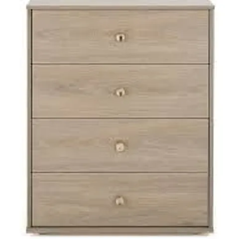 BOXED BENNETT 4 DRAWER CHEST - DARK OAK-EFFECT (1 BOX)