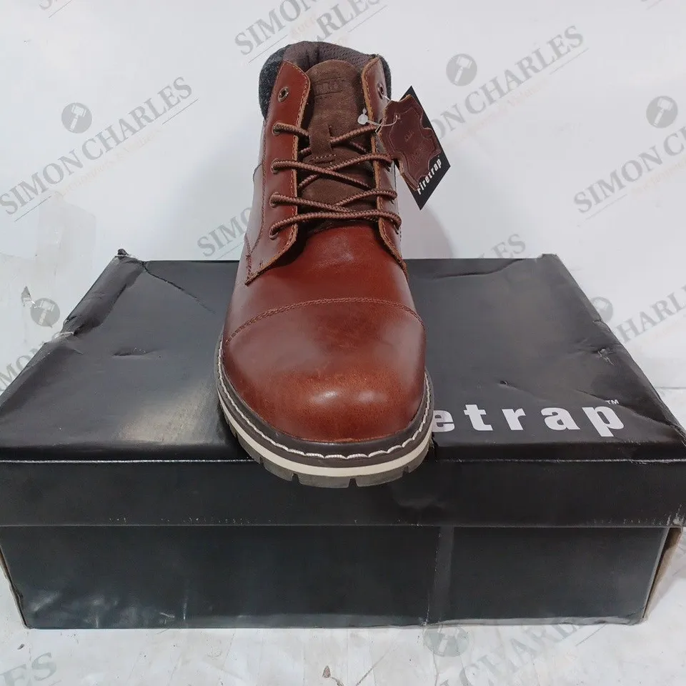 BOXED PAIR OF FIRETRAP AUBIN SHOES IN CAMEL COLOUR UK SIZE 11
