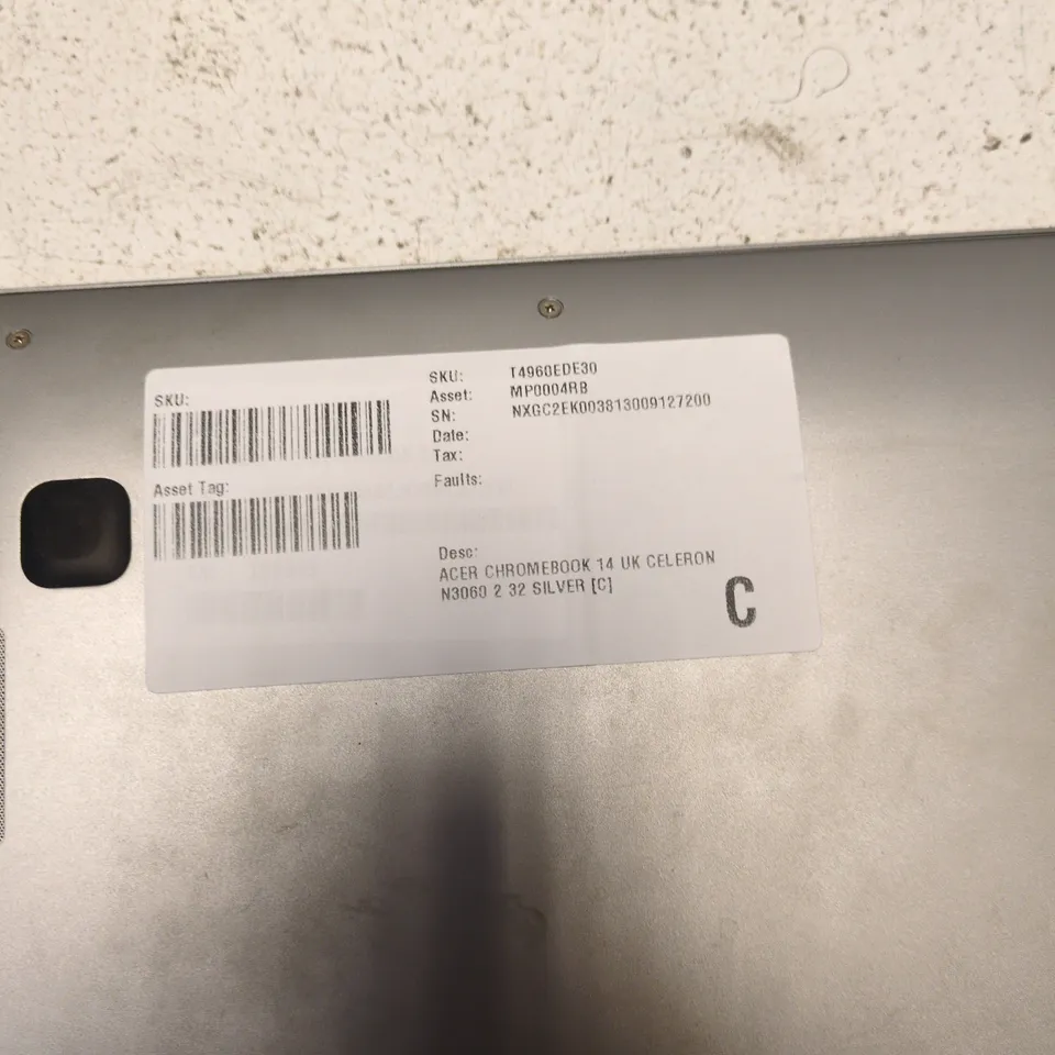 ACER CHROMEBOOK 14 UK – CELERON N3060, SILVER – FAULTY / UNTESTED