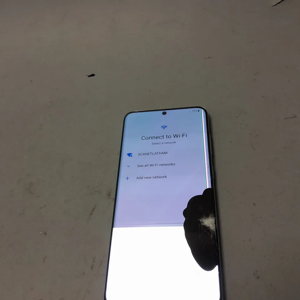 SAMSUNG GALAXY PHONE WITH BLUE BACK