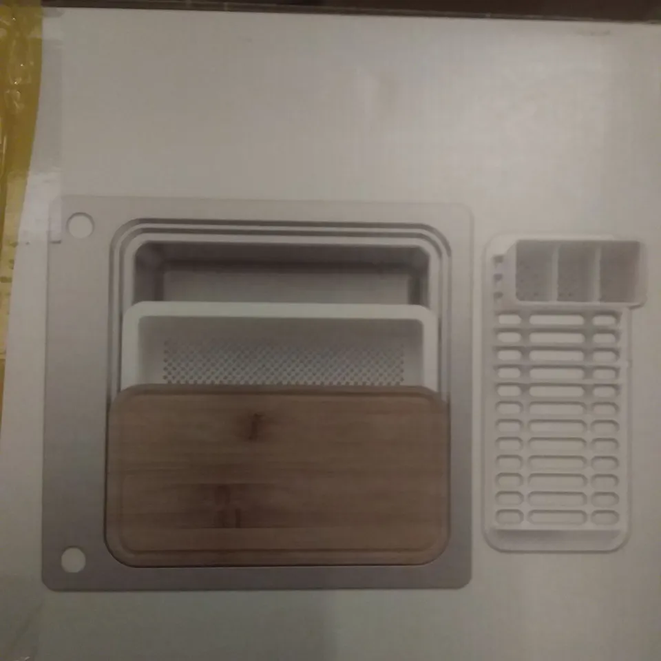 BOXED ROMESCO 1 BOWL SINK WITH ACCESSORIES- CHROME 23.5 X 56.1CM