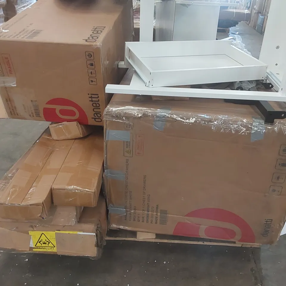 PALLET CONTAINING A LARGE QUANTITY OF ASSORTED FURNITURE PARTS ECT