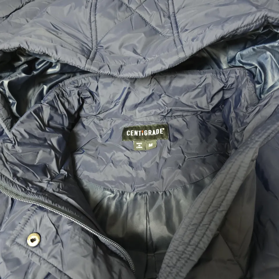 CENTIGRADE DARK BLUE PADDED SLEEVELESS HOODED JACKET MEDIUM