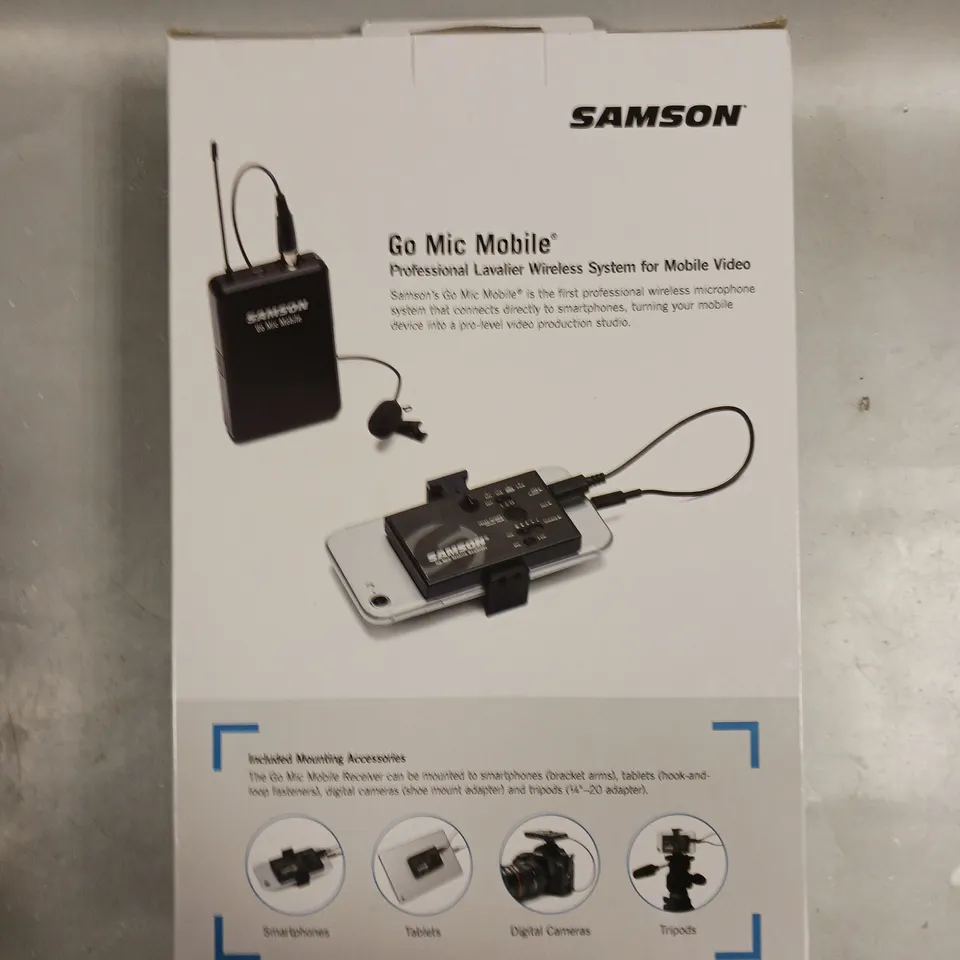 BOXED SEALED SAMSON GO MIC MOBILE PROFESSIONAL LAVALIER WIRELESS SYSTEM 