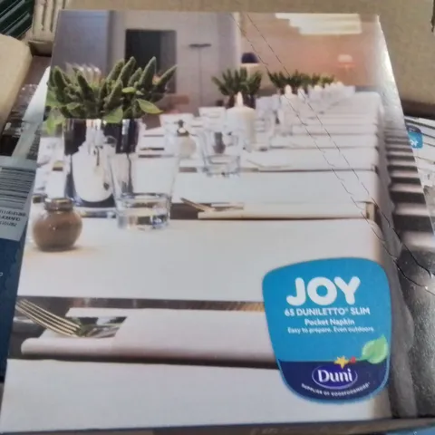 BOXED DUNI JOY 65 DUNILETTO SLIM POCKET NAPKINS APPROXIMATELY 4 BOXES 