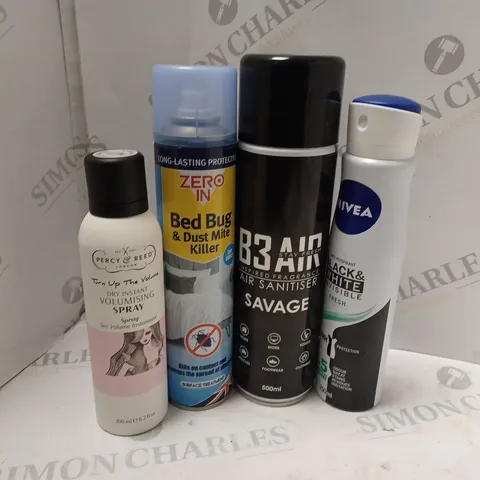 APPROXIMATELY 10 ASSORTED AEROSOLS TO INCLUDE NIVEA DEODORANT, BUG SPRAY, PERCY & REID VOLUMSING SPRAY, ETC - COLLECTION ONLY