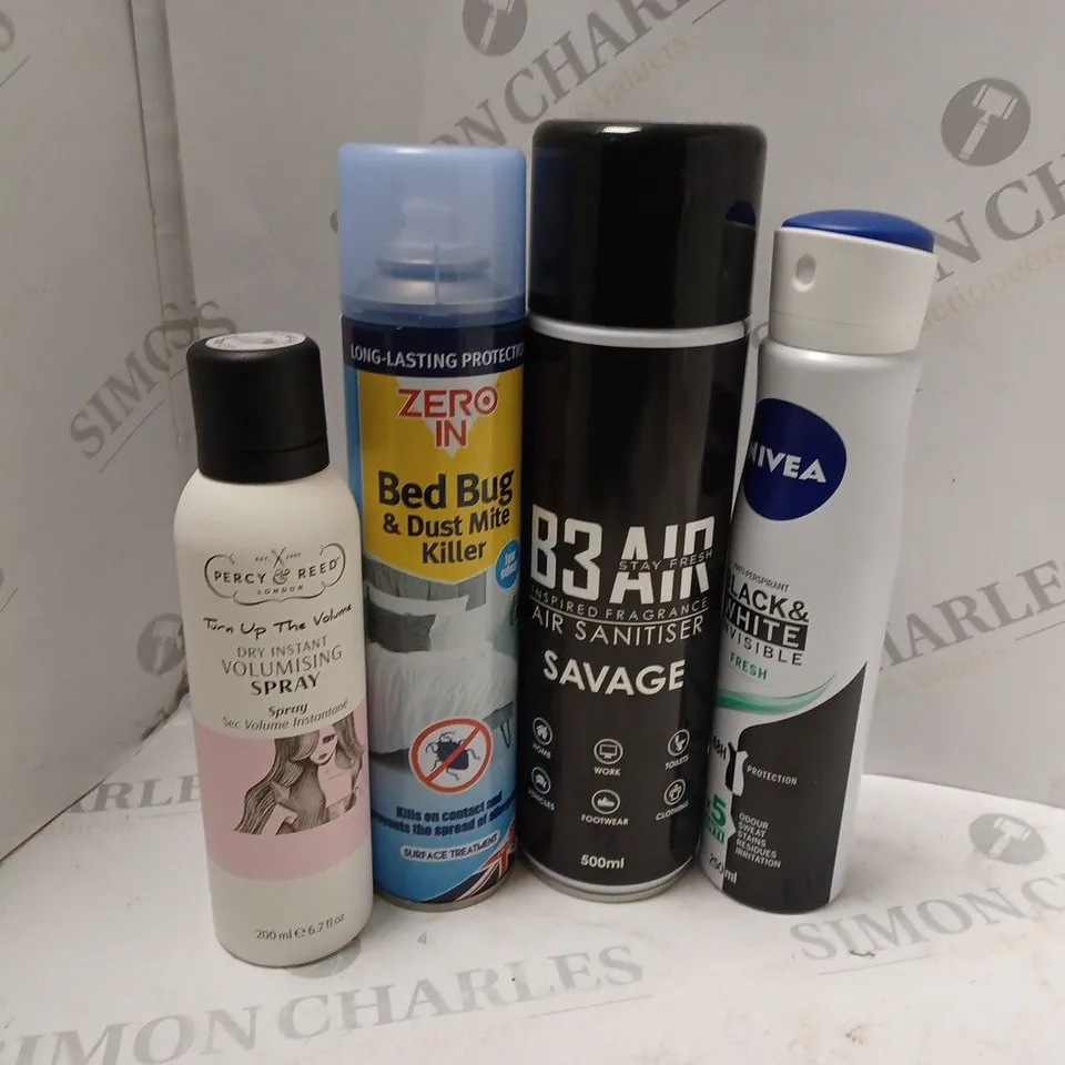 APPROXIMATELY 10 ASSORTED AEROSOLS TO INCLUDE NIVEA DEODORANT, BUG SPRAY, PERCY & REID VOLUMSING SPRAY, ETC - COLLECTION ONLY