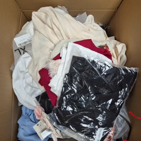 APPROXIMATELY 25 ASSORTED CLOTHING PRODUCTS IN VARIOUS STYLES & SIZES