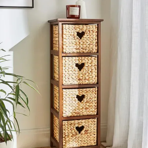 HYACINTH HEARTS 4 DRAWER TALL UNIT