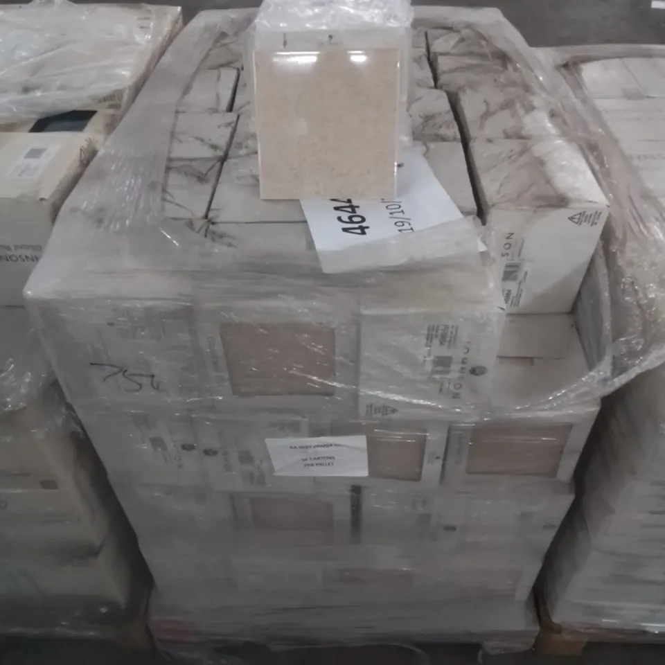 PALLET TO CONTAIN APPROX 96 X CARTONS OF JOHNSON PRISMATICS MICRO MAGNOLIA/CAPUCINO GLAZED WALL TILES - 25 TILES PER CARTON // TILE SIZE: 197 X 197 X 6.5mm