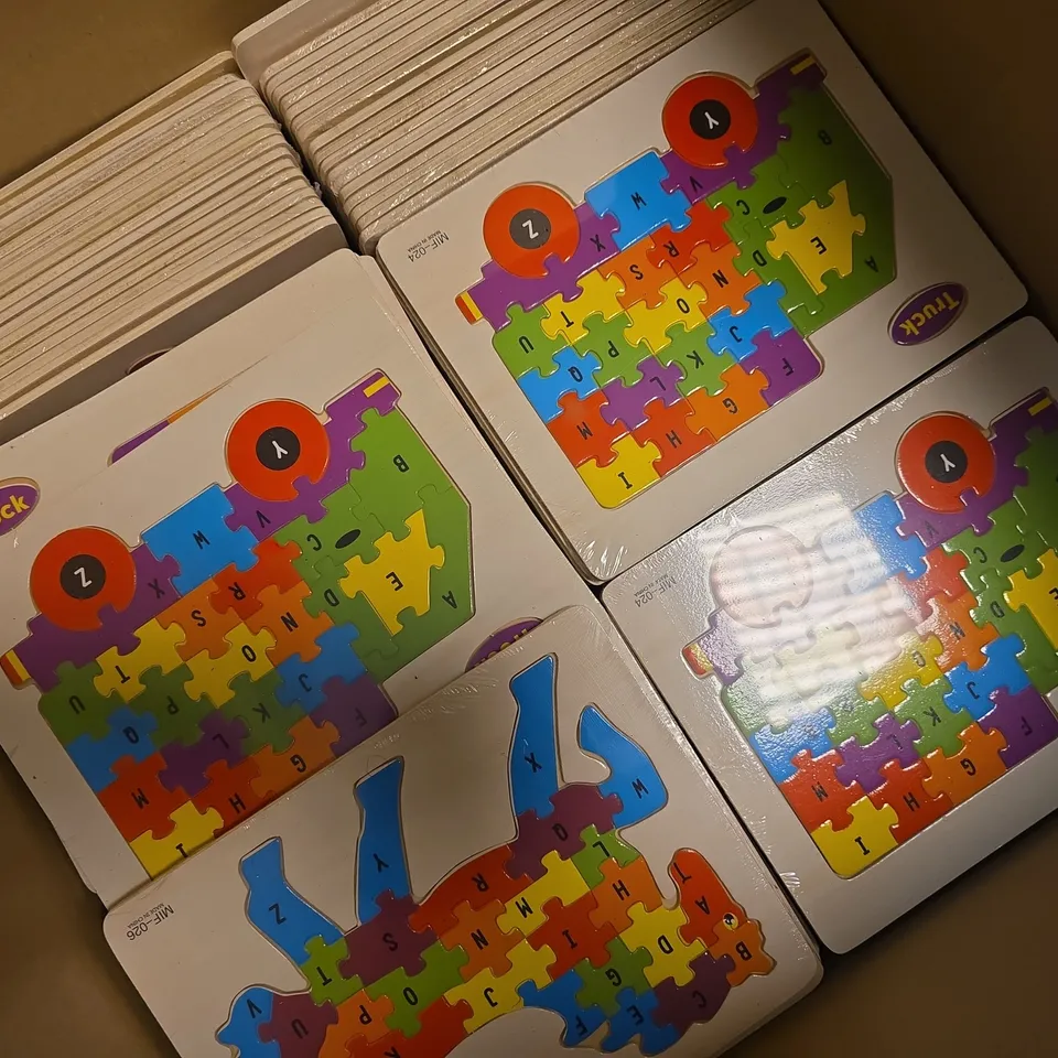 APPROXIMATELY 70 ASSORTED PUZZLE BLOCK TOYS