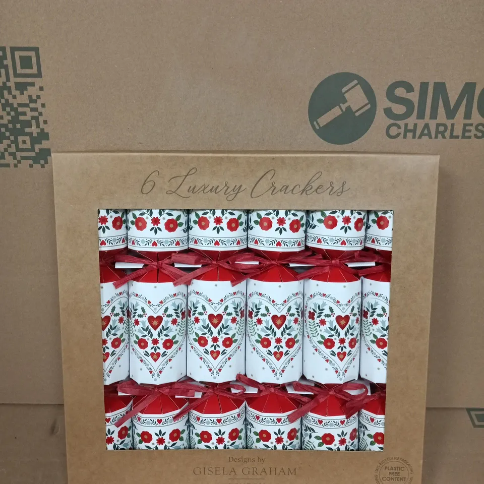 BOX OF 6 GISELA GRAHAM LONDON 6 LUXURY CRACKERS