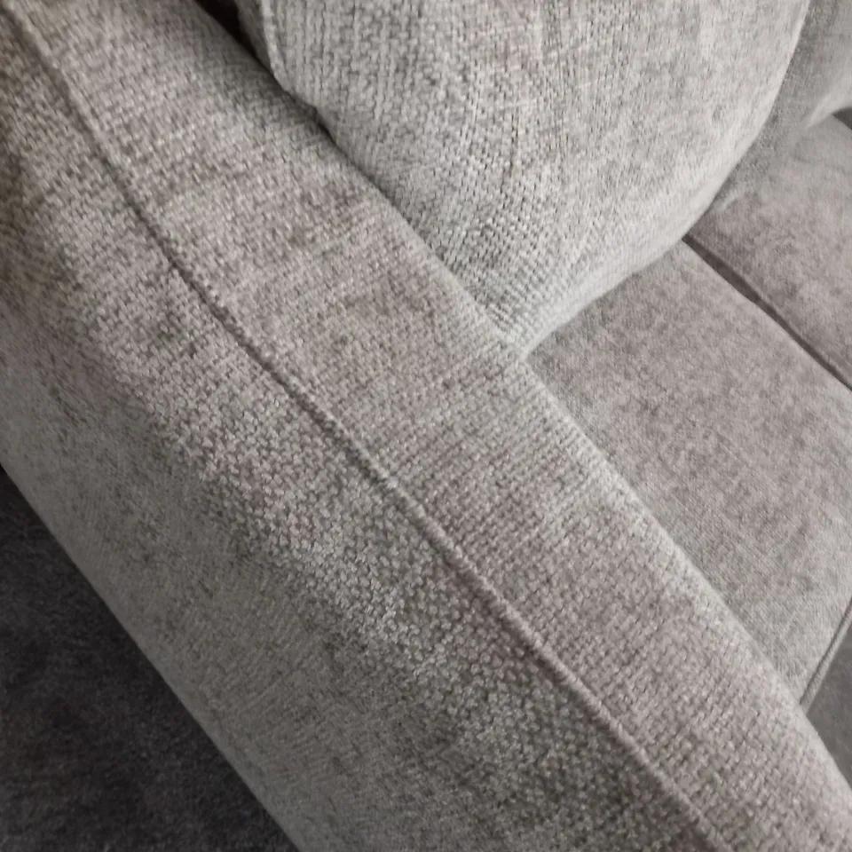 DESIGNER URBANA GREY FABRIC THREE SEATER SOFA