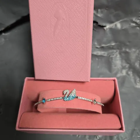 SWAROVSKI SWAN-SHAPED CRYSTAL BRACELET WITH BLUE STONES