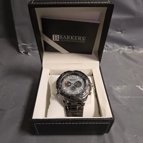 BOXED BARKERS OF KENSINGTON MEGA SPORT WATCH IN GREY