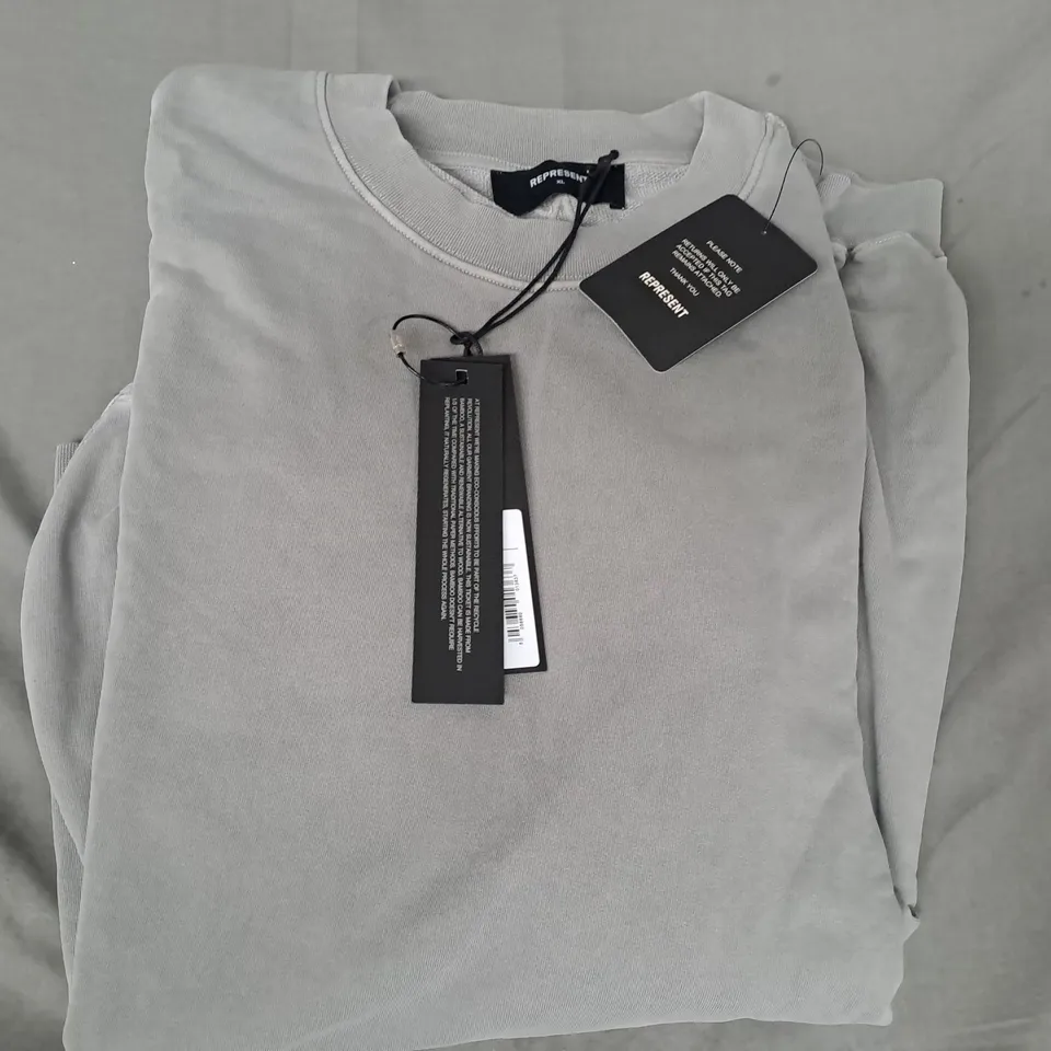 REPRESENT INITIAL SWEATER IN GREY SIZE XL