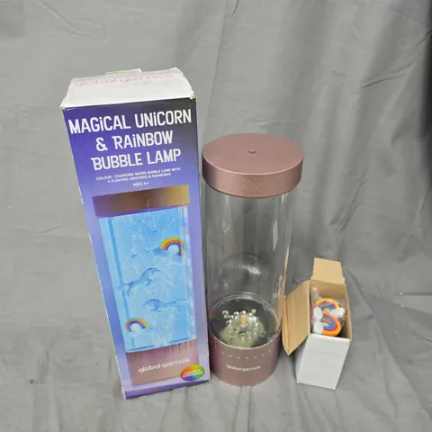 BOXED MAGICAL UNICORN & RAINBOW BUBBLE LAMP