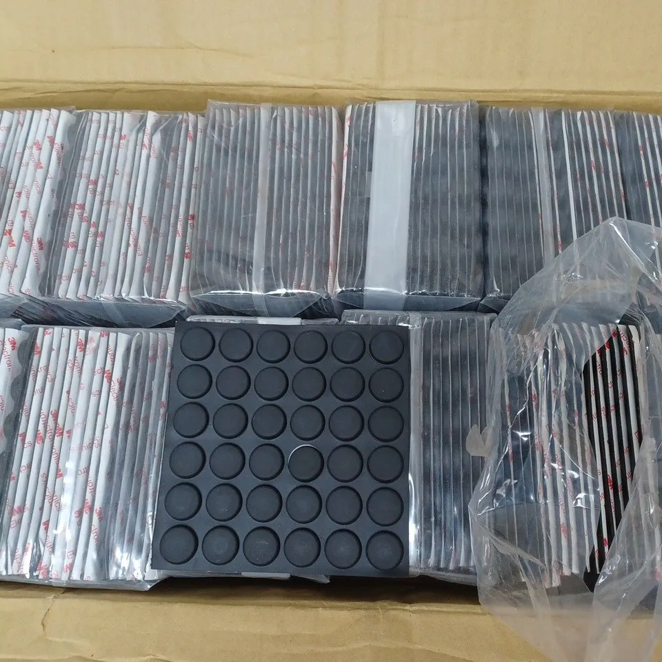 MEDIUM, BOX OF ROUND BLACK RUBBER FEET SELF FLAT FOOT PADS