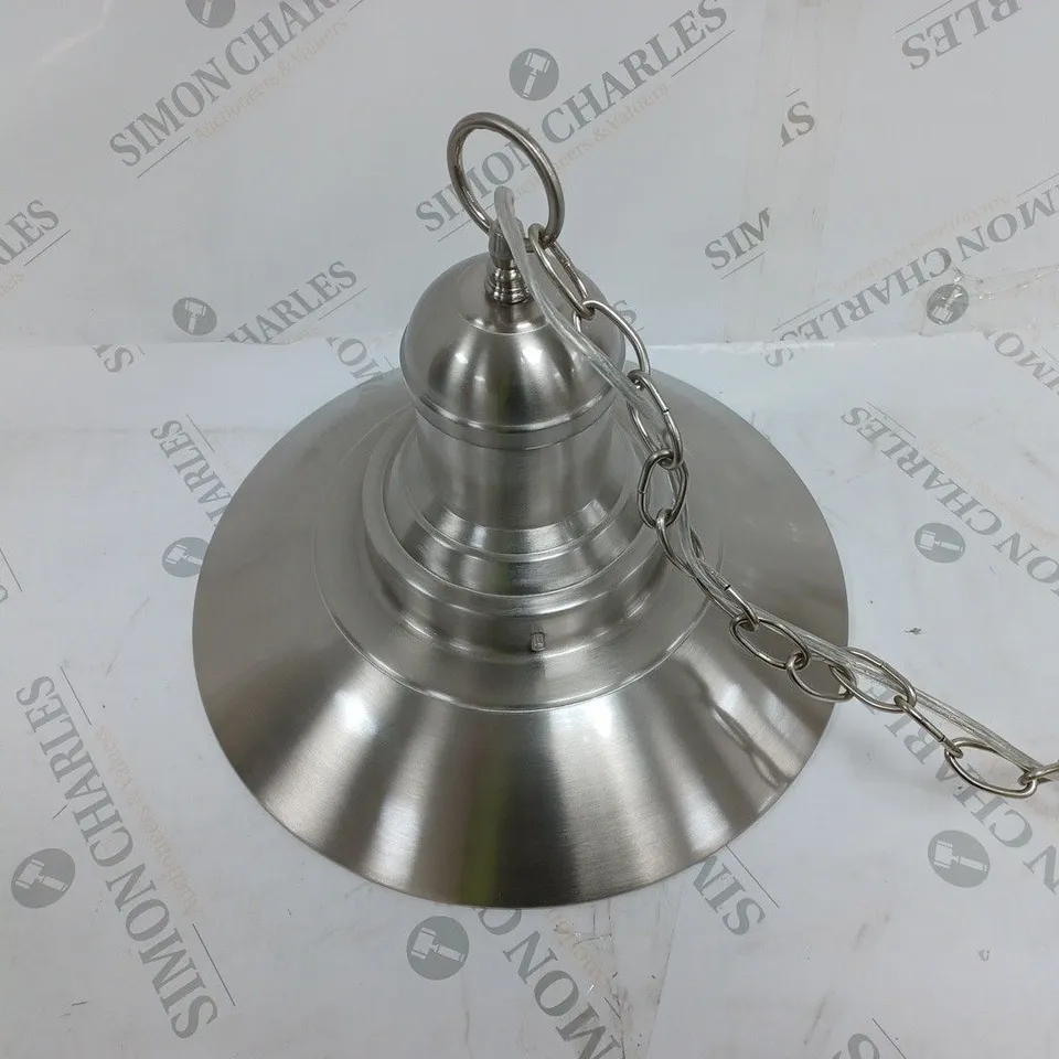 ENDON LIGHTING MENDIP 1 LIGHT DOME PENDANT SATIN NICKEL