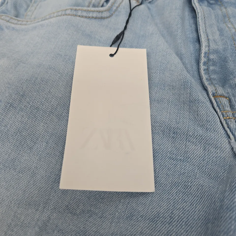 ZARA LIGHT-BLUE DENIM JEANS, UK SIZE 32