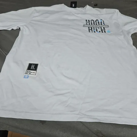 HOODRICH LOGO T-SHIRT, WHITE- UK SIZE L