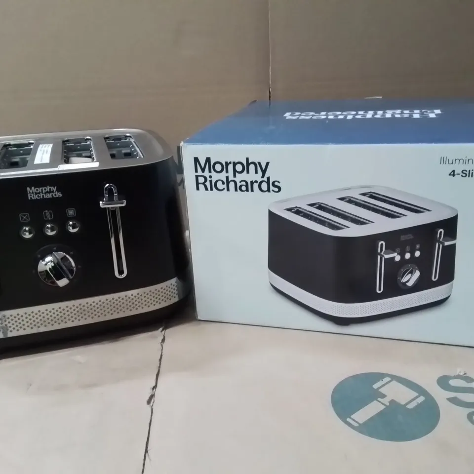 Boxed MORPHY RICHARDS Illumination 248020 4-Slice Toaster - Black