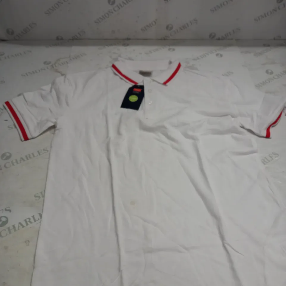 LARGE DAVID LUKE WHITE POLO SIZE L 