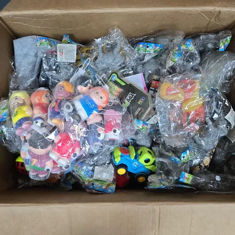LARGE BOX OF ASSORTED TOYS AND FOOTBALL FIGURES