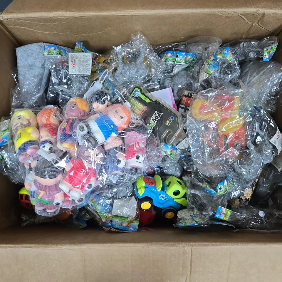 LARGE BOX OF ASSORTED TOYS AND FOOTBALL FIGURES