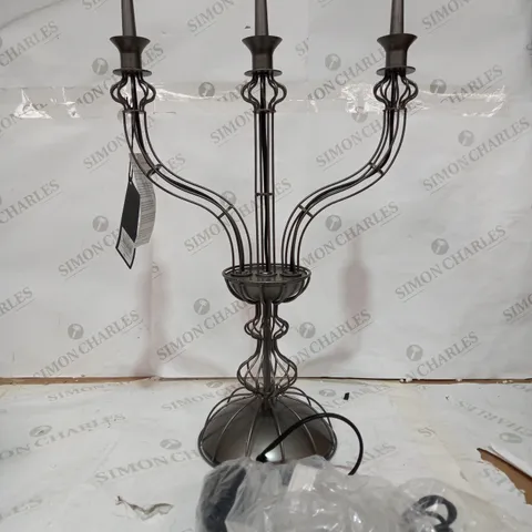 ETRA 3 LIGHT CANDELABRA LAMP IN BLACK NICKEL FINISH