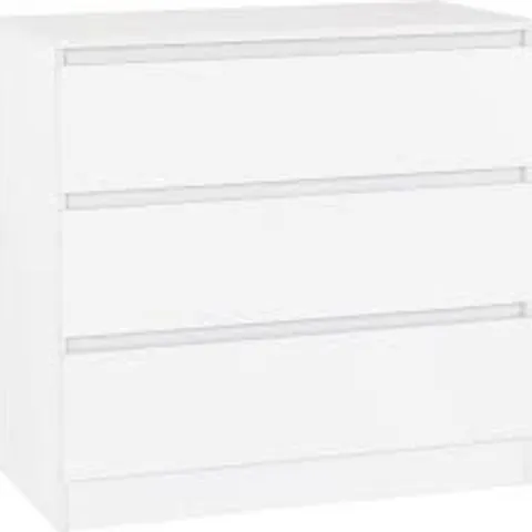 BOXED MALVERN 3 DRAWER CHEST - WHITE (1 BOX)