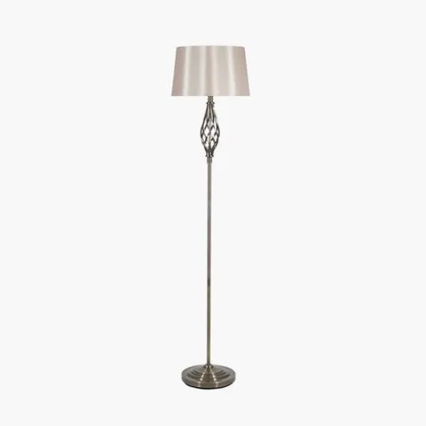 BOXED PACIFIC JENNA ANTIQUE BRASS METAL TWIST DETAIL FLOOR LAMP 32-040-C