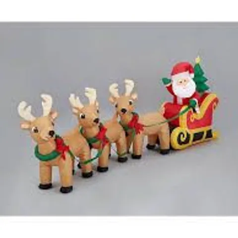 LIT SANTA SLEIGH INFLATABLE OUTDOOR CHRISTMAS DECORATION