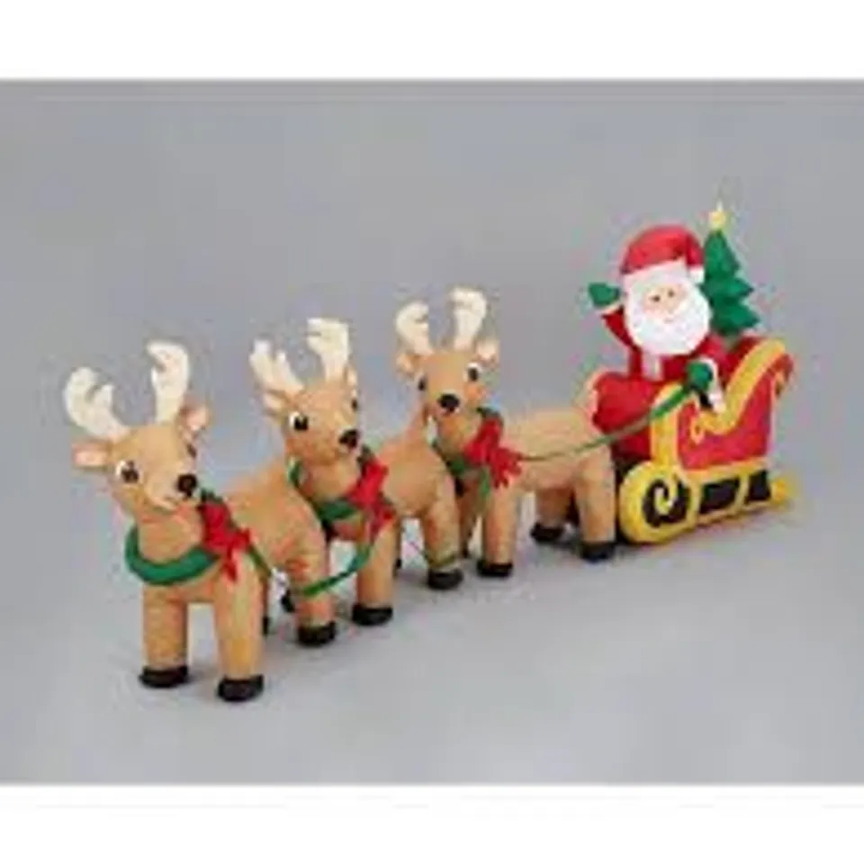 LIT SANTA SLEIGH INFLATABLE OUTDOOR CHRISTMAS DECORATION RRP £89.99