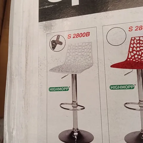 BOXED SPIDER HIGH BAR STOOL - WHITE