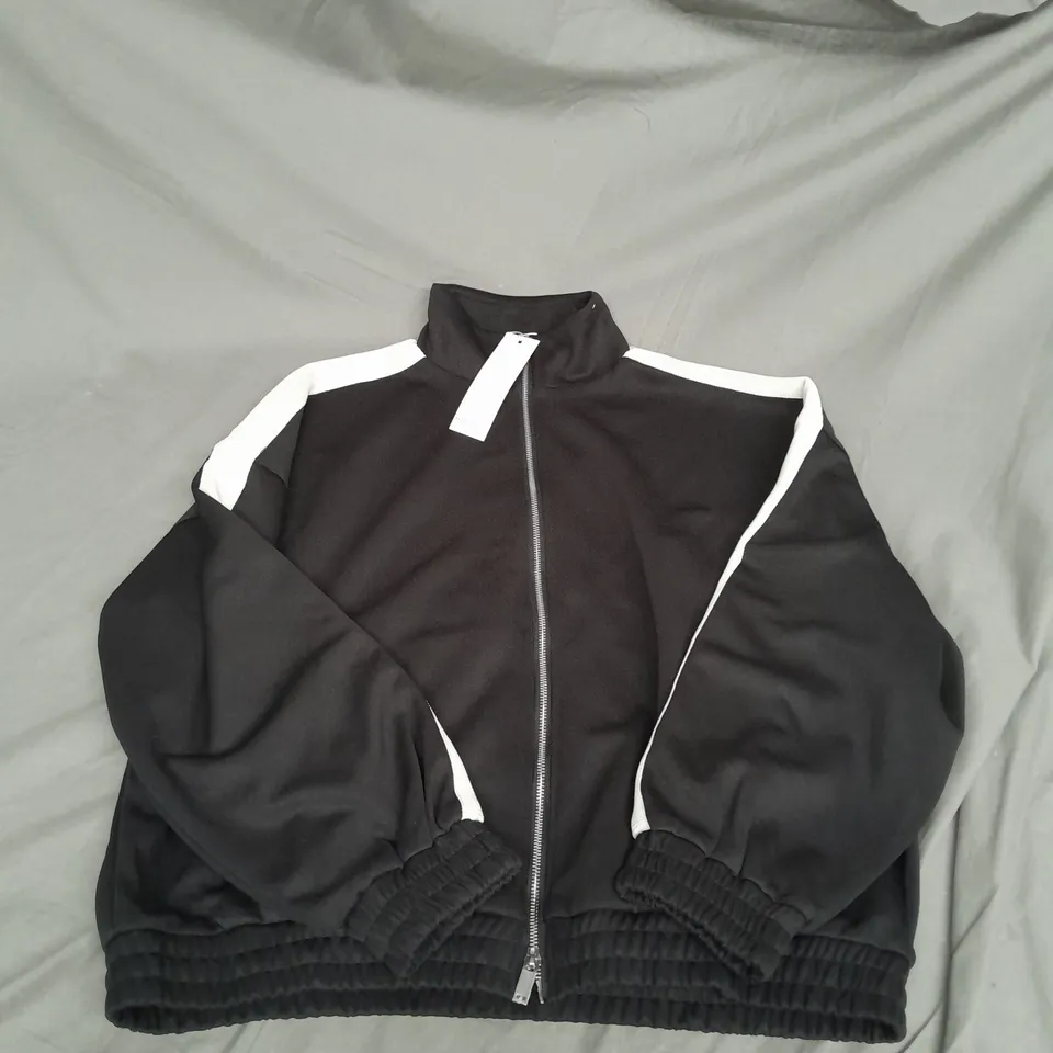 MARVOTTI STRIPE TRACK JACKET IN BLACK SIZE M