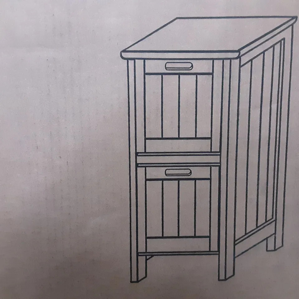 BOXED 2 DRAWER CABINET IN WHITE