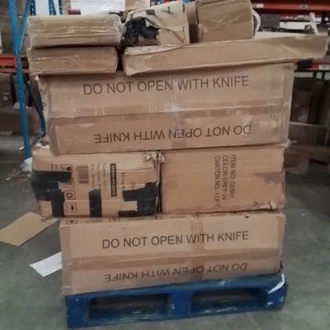 PALLET OF NEO PRODUCTS AND ASSORTED HOUSEHOLD GOODS TO INCLUDE,GARDEN RATTAN SET,TENT,STEAM MOP,CLOTHES AIRER 