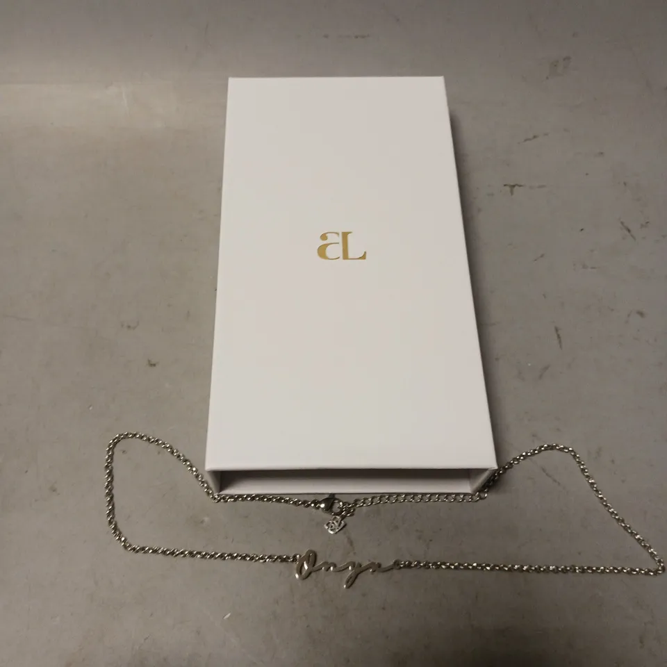 BOXED ABBOTTLYON ONYX SILVER NECKLACE 