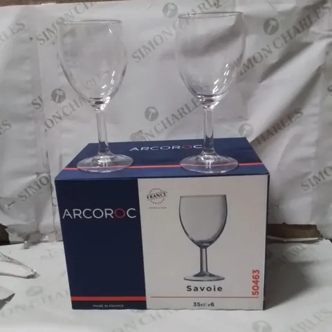BOXED ARCOROC SAVOIE APPROXIMATELY 6 WINE GLASSES 