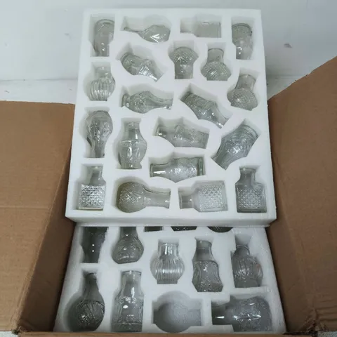 ASSORTED SET OF MINI CRYSTAL GLASS CONTAINERS 